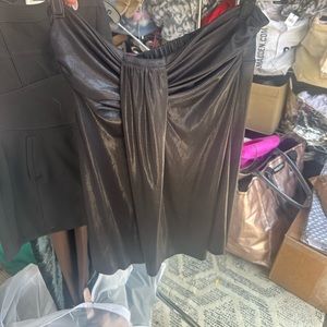 Black shiny mini dress